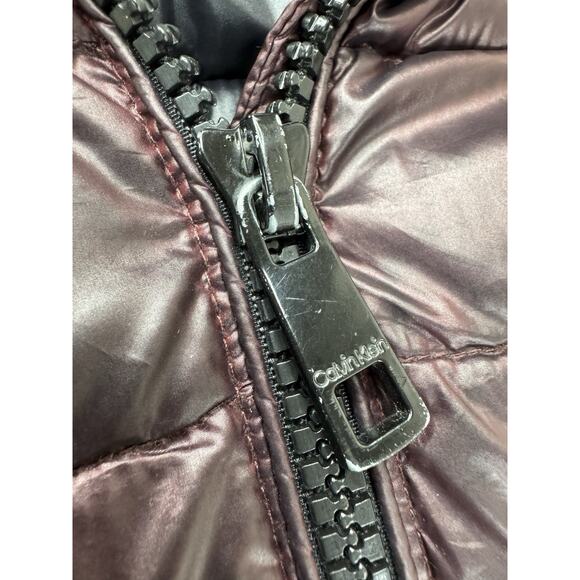 Calvin Klein Womens Packable Lightweight Premium Down Puffer Jacket XS Purple - Picture 3 of 16